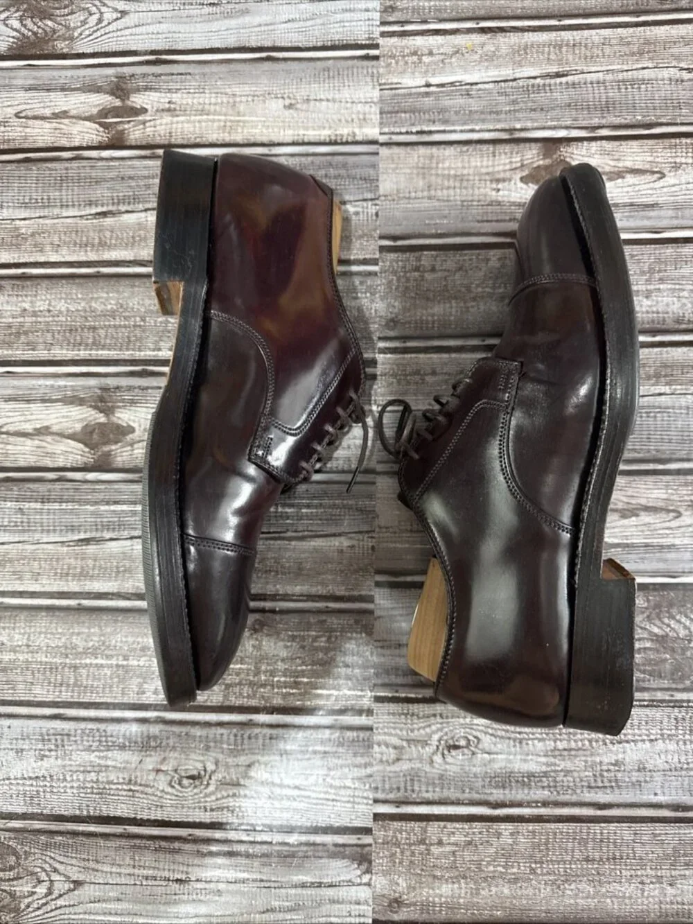 Brooks Brothers X Alden 00062 Shell Cordovan Plain Toe Shoes Sz 9 C Rare Vintage